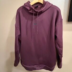 Nike Women's Center Swoosh Pullover Hoodie Sweatshirt Size Large Burgundy Maroon